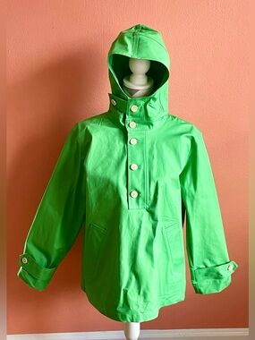 Caron Callahan Bright Lime Green Hooded Rain Pullover